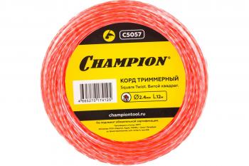 Корд д/триммера CHAMPION Square Twist DUO 2,4мм*12м витой квадрат