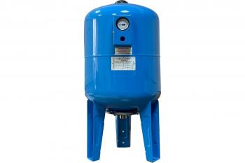 Гидроаккумулятор 50 л вертикальный с манометром голубой LadAna