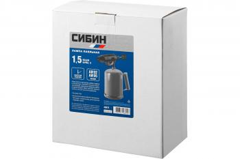 Лампа паяльная 1,5 л СИБИН стальной эжектор