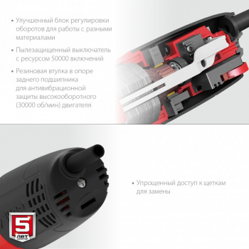 Углошлифовальная машина ЗУБР УШМ-125-1105 ЭТ 1100 Вт, d125 мм, регулировка оборотов