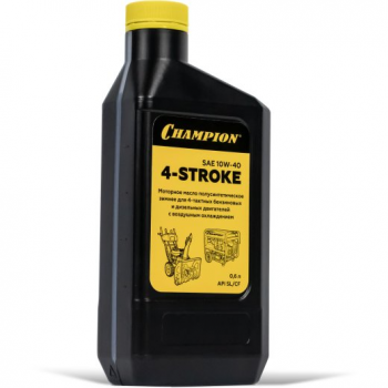 Масло CHAMPION 4-тактное SAE 10W40 зимнее (полусинтетика) 0,6л