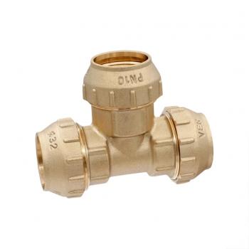 Тройник латунь для ПНД 32*32*32