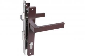 Замок врезной с ручкой 8520.01.8017 СТАНДАРТ ключ-ключ коричневый