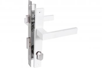 Замок врезной с ручкой 8520.02.9016 СТАНДАРТ ключ-вертушка белый