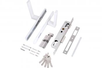 Замок врезной с ручкой 8520.02.9016 СТАНДАРТ ключ-вертушка белый