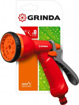Пистолет-распылитель Grinda пластиковый 8-ми позиционный