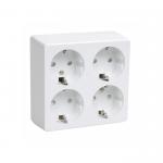 Розетка 4-м с з/к для открытой установк. РС24-3-ББ
