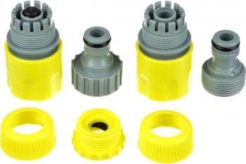 Набор для полива (пистолет 5 режимов, 2 коннектора 1/2", переходник 1/2"-3/4")