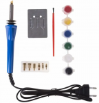 Паяльник-выжигатель (6 насадок) + краски 220V/30Вт