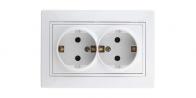 Розетка Plano 2-я с/з С/У 16А-250В белый